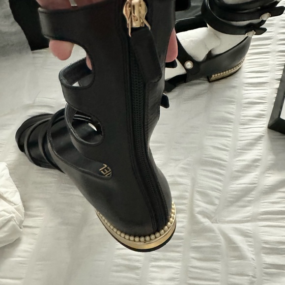 Black high top Chanel sandals like new only wore once - Picture 4 of 8